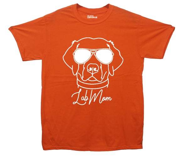 Labrador In Shades Lab Mom Orange Printed T-Shirt