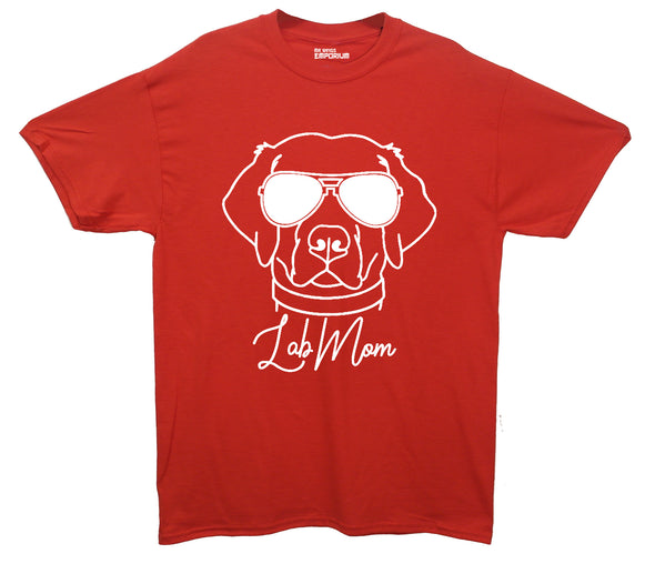 Labrador In Shades Lab Mom Red Printed T-Shirt