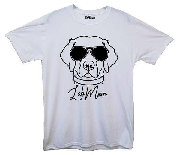Labrador In Shades Lab Mom White Printed T-Shirt