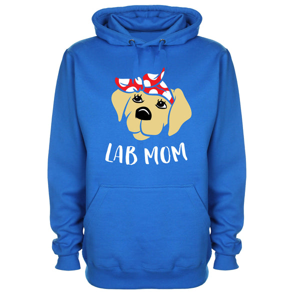 Cute Lab Mom Blue Printed Hoodie