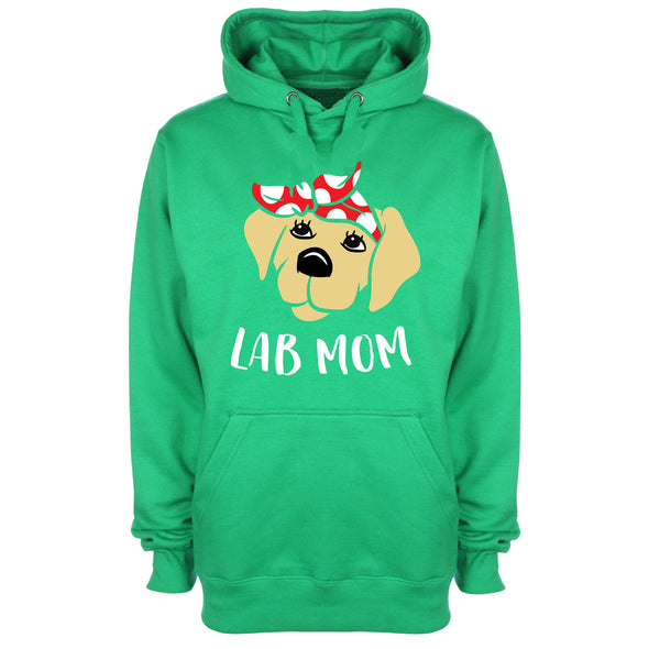 Cute Lab Mom Green Printed Hoodie