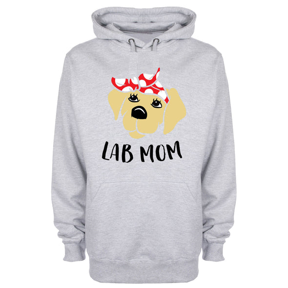 Cute Lab Mom Grey Printed Hoodie