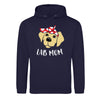 Cute Lab Mom Navy Printed Hoodie