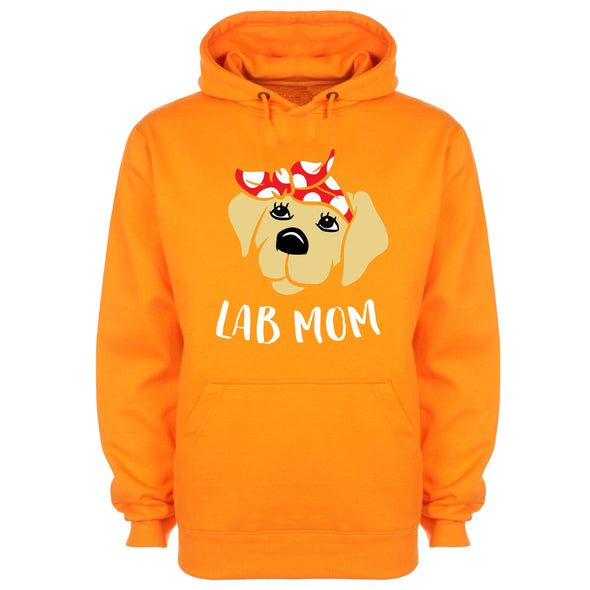 Cute Lab Mom Orange Printed Hoodie