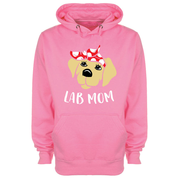 Cute Lab Mom Pink Printed Hoodie
