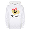 Cute Lab Mom White Printed Hoodie