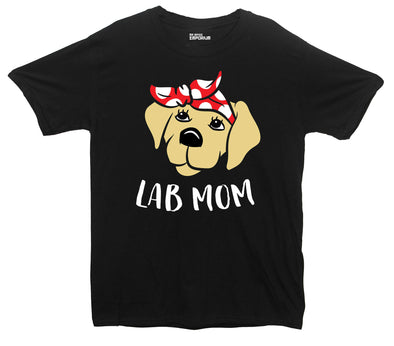 Cute Lab Mom Black Printed T-Shirt