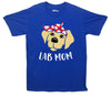 Cute Lab Mom Blue Printed T-Shirt