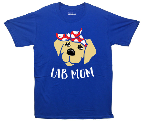 Cute Lab Mom Blue Printed T-Shirt