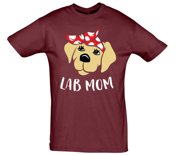 Cute Lab Mom Burgundy Printed T-Shirt