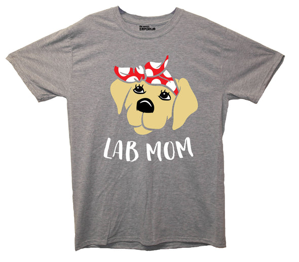 Cute Lab Mom Grey Printed T-Shirt