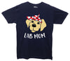 Cute Lab Mom Navy Printed T-Shirt