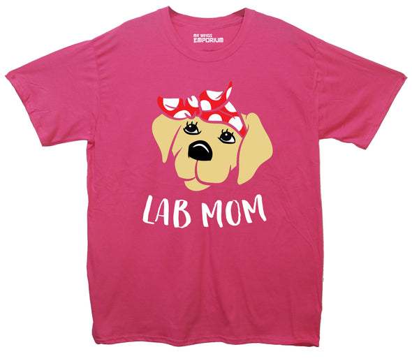 Cute Lab Mom Pink Printed T-Shirt