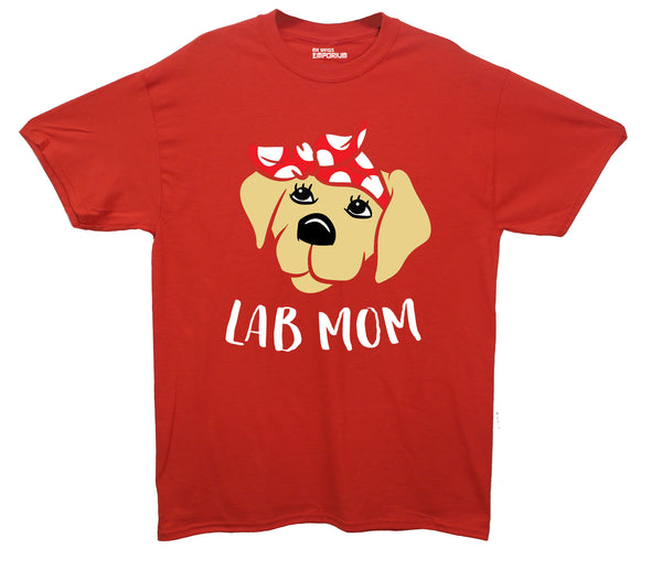 Cute Lab Mom Red Printed T-Shirt
