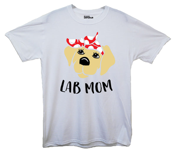 Cute Lab Mom White Printed T-Shirt
