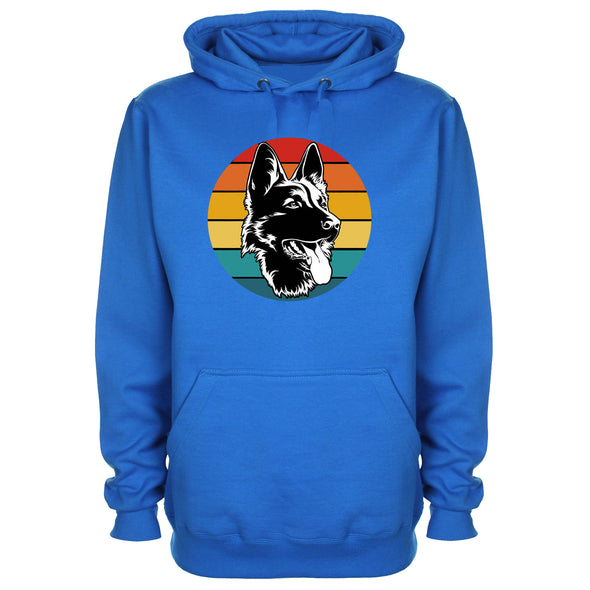 Colourful German Shepherd Blue Printed Hoodie