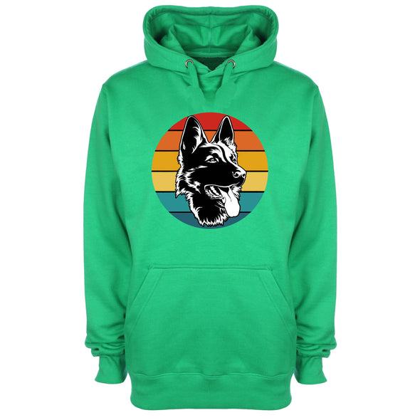 Colourful German Shepherd Green Printed Hoodie