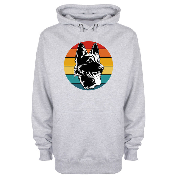 Colourful German Shepherd Grey Printed Hoodie