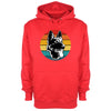 Colourful German Shepherd Red Printed Hoodie