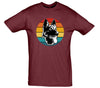 Colourful German Shepherd Burgundy Printed T-Shirt