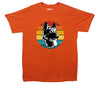Colourful German Shepherd Orange Printed T-Shirt