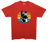 Colourful German Shepherd Red Printed T-Shirt