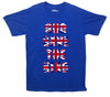 God Save The King Union Jack Blue Printed T-Shirt