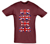 God Save The King Union Jack Burgundy Printed T-Shirt