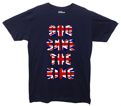God Save The King Union Jack Navy Printed T-Shirt