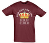 God Save The King H.R.H C.III.R With a Crown Burgundy Printed T-Shirt