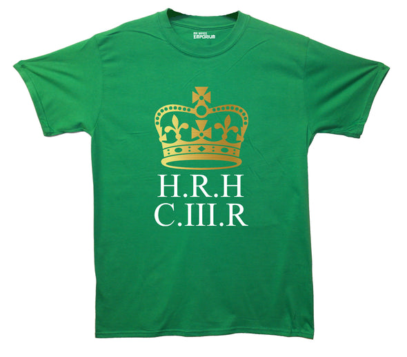 King Charles Gold Crown Coronation Green Printed T-Shirt