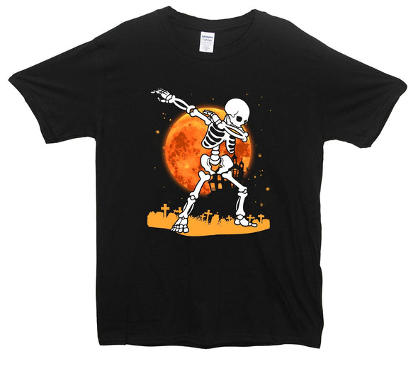 Halloween Skeleton Dab Printed T-Shirt - Mr Wings Emporium 
