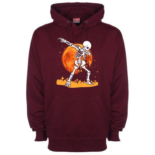 Halloween Skeleton Dab Printed Hoodie - Mr Wings Emporium 