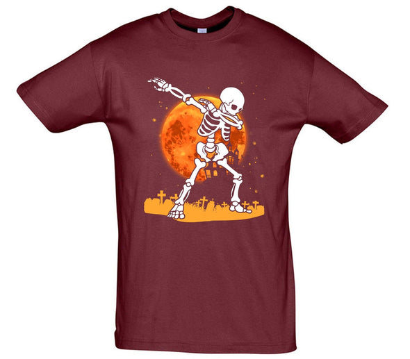 Halloween Skeleton Dab Printed T-Shirt - Mr Wings Emporium 