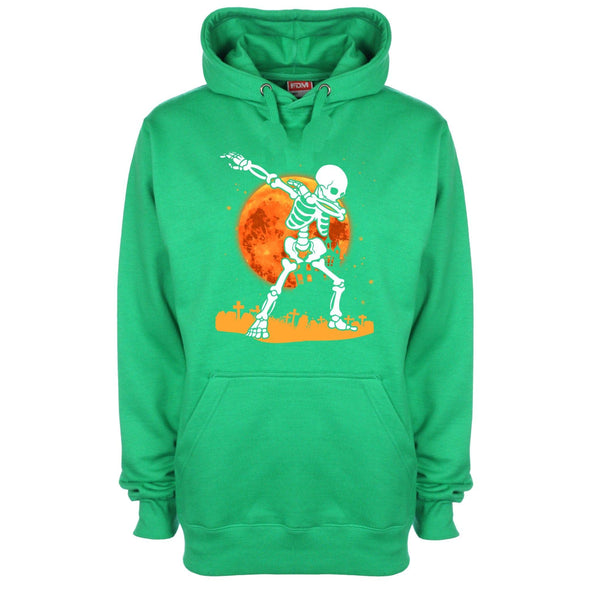 Halloween Skeleton Dab Printed Hoodie - Mr Wings Emporium 