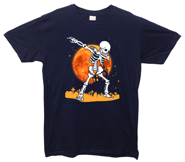 Halloween Skeleton Dab Printed T-Shirt - Mr Wings Emporium 
