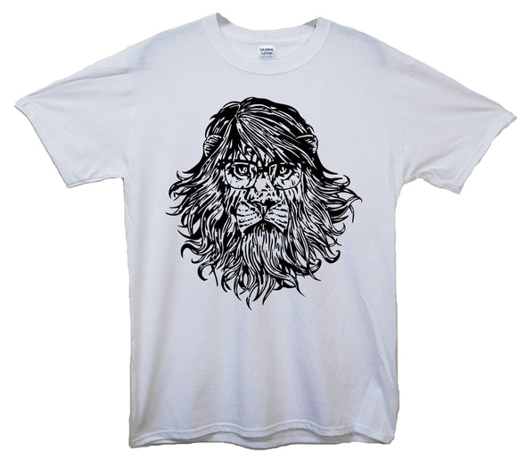 Hipster Glasses Lion Printed T-Shirt - Mr Wings Emporium 
