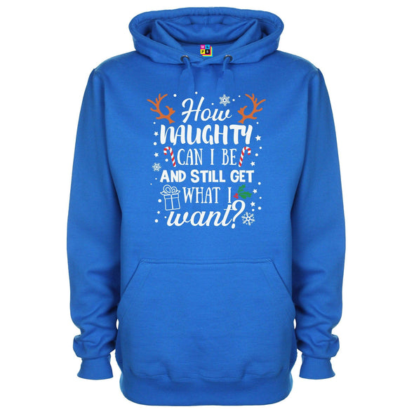 How Naughty Can I Be & Still Get What I Want Funny Christmas Printed Hoodie - Mr Wings Emporium 