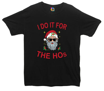 I Do It For The Ho's Cool Santa Printed T-Shirt - Mr Wings Emporium 