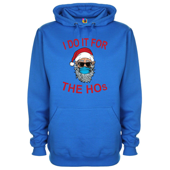 I Do It For The Ho's Masked Santa Printed Hoodie - Mr Wings Emporium 