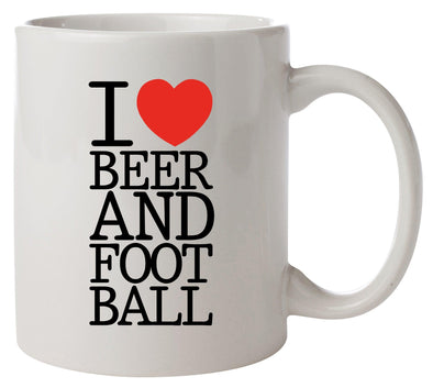I Love Beer And Football Printed Mug - Mr Wings Emporium 