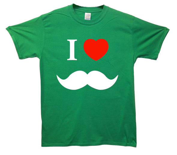 I Love Moustache Printed T-Shirt - Mr Wings Emporium 