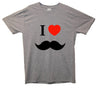 I Love Moustache Printed T-Shirt - Mr Wings Emporium 