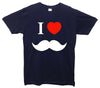 I Love Moustache Printed T-Shirt - Mr Wings Emporium 