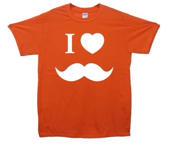 I Love Moustache Printed T-Shirt - Mr Wings Emporium 