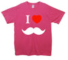 I Love Moustache Printed T-Shirt - Mr Wings Emporium 