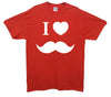 I Love Moustache Printed T-Shirt - Mr Wings Emporium 