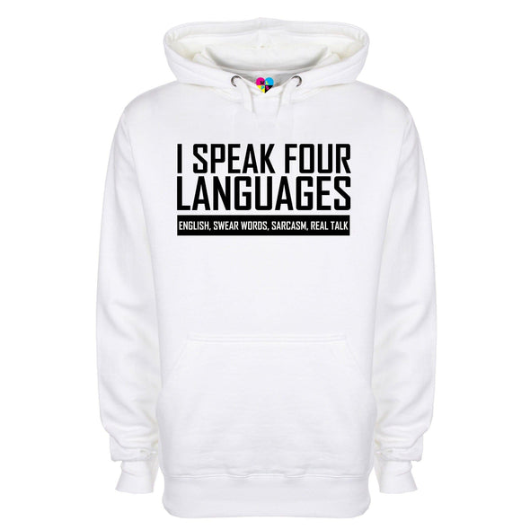 I Speak Four Languages Printed Hoodie - Mr Wings Emporium 