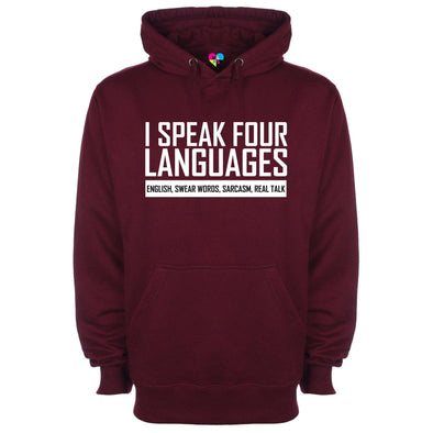 I Speak Four Languages Printed Hoodie - Mr Wings Emporium 