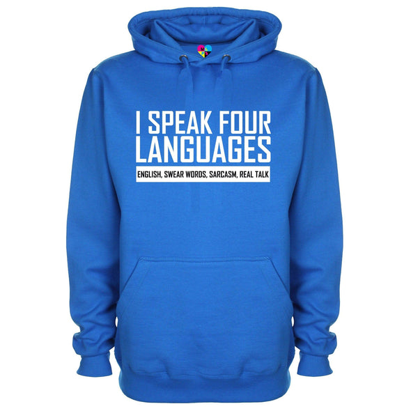 I Speak Four Languages Printed Hoodie - Mr Wings Emporium 